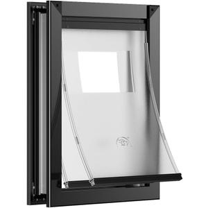 [MAVRICPOWER] Aluminum Large Dog Door for Exterior Door, Doggie Door with 2 Sliding Lock Panels for Extreme Weather, Pet Door for Dogs Up to 80 lbs