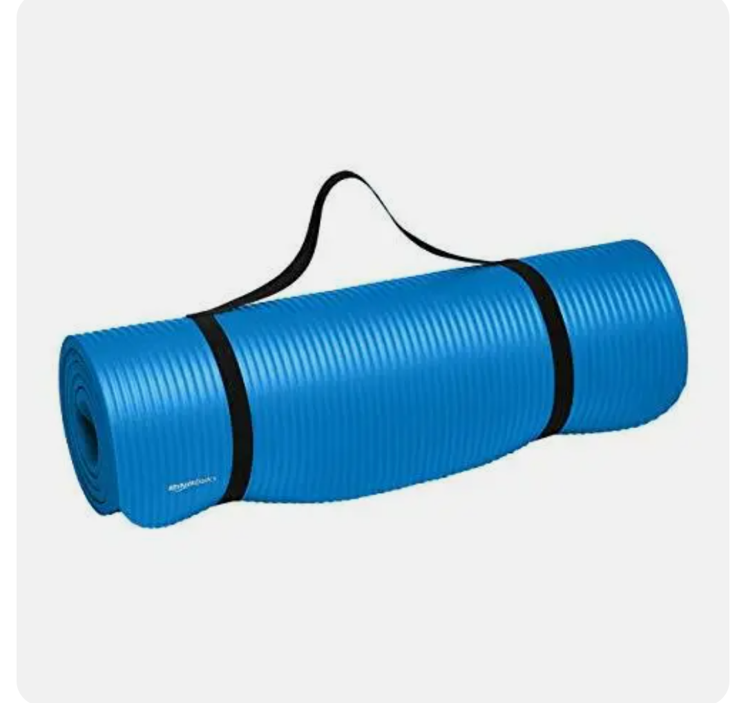 Extra Thick Exercise Yoga Gym Floor Mat + Carrying Strap 74 x 24 x .5 Inches