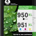 950XL 951XL Ink Cartridges OfficeJet Pro 8600 8610 8620 Ink Compatible for HP 950 951 XL Ink Cartridge Combo Pack HP950XL HP951XL Printer Ink for OfficeJet Pro 8100 8630 8660 8640 8615 276DW 251DW-4P (4 Pack(1Black+1Cyan+1Magenta+1Yellow))