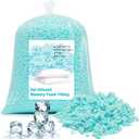 2.2 Lbs Cooling Shredded Memory Foam Filling Blue Gel Infused Memory Soft Foam Stuffing Relief Neck Pain Pillow Filling for Cooling Side Sleeper Pillow Couch Cushion