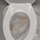 Hibbent Premium Elongated Toilet Seat with Cover(Oval) Quiet Close, One-Click to Quick Release, Easy Installation Never Loosen Hinge, Slow Close Toilet Seat and Cover, Easy Cleaning-White Color
