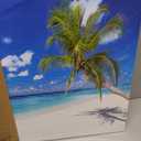 XXMWallArt FC2450 Seascape Wall Art Tropical Paradise Beach With White Sand and Coco Palms Canvas Wall Art Summer Beach Nature Pictures for Living Room Bedroom Home and Office Decor, 40"L x 20"W