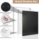 Califortree Large 16x20 Shadow Box Frame with Soft Linen Back - Memory Display Case, Shatterproof Plexiglass, 12 Push Pins Included, White