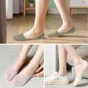 TIESOME 6 Pairs No Show Socks for Women, Invisible Liner Non Slip & Low Cut Footies for Flats Summer Breathable Cotton Liner Socks