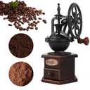 Coffee Grinder,Wooden Coffee Bean Grinder Manual Coffee Grinder Roller, Antique Coffee Mill with Cast Iron Hand Crank for Making Mesh Coffee, Decoration, Best Gift (Brown (six deformation base))