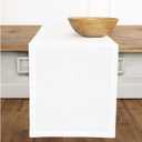 Solino Home White Table Runner 132 Inches Long - 100% Pure Linen Extra Long Table Runner 14 x 132 Inch for Spring, 4th of July, Memorial Day, Father's Day, Summer - Fete