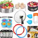 3 Quart Accessories for Instant Pot, Including Cake Baking Barrel, Steamer Basket, Tempered Glass Lid, Silicone Sealing Rings, Egg Steamer Rack, Egg Bites Mold