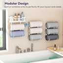 SWTYMIKI Over the Door Towel Rack - 9 Tier Towel Racks for Bathroom Wall Mounted, Towel Holder with Shelf, Hanging Rolled Towel Storage Organizer for Small Bathroom, Camper, RV, White