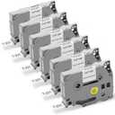 Label Maker Tape 12mm 0.47 White Replacement for Brother TZ TZe-231, Laminated Black on White Labels Refill Compatible with P Touch PT-D210 D220 H110 D200 D400 6 Pack