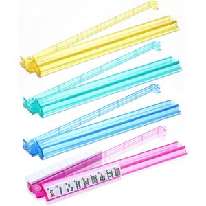 Mahjong Racks with Pushers, 4PCS Mahjong All-in-One Tile Rack and Pusher, Clear Acrylic American Majiang Tile Racks with Built-in Pushers, Colorful