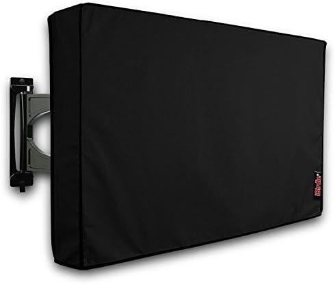 iBirdie Outdoor TV Cover 40 to 43 inch Weatherproof and Waterproof | Black, 39.5"L x 25"H Cover Size, 600D Thick Fabric, Outside Flat Screen Protector with Bottom