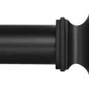 Ivilon Drapery Treatment Window Curtain Rod - Square Design 1 1/8 Rod. 72 to 144 Inch. Black