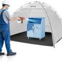 VEVOR Portable Paint Booth Tent, 116.14 x 114.96 x 79.53 inch Painting Tent Station, Spray Shelter with Built-in Floor & Mesh Screen, Large Space, Oxford Spray Painting Tents for Cupboard, Chairs, L116*W115*H80inch