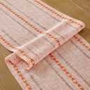 Wracra Fall Table Runner Linen Farmhouse Table Runners 108 inches Long Autumn Table Runner with Hand-Tassels for Thanksgiving, Party Decor and Dining Room Decorations (Hemstitched Orange, 13"108")