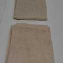 LAMIT Linen Curtains 40 Inch Length 2 Panels, Semi Sheer Light Filtering Panels Back Tab and Rod Pocket Neutral Drapes for Basement/Window/Loft Room, 34 x 40 Inch