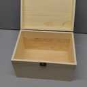 10x7x7-Inch Unfinished Wooden Box with Hinged Lid & Front Clasp for DIY Art Project Crafts Woodcraft Keepsake - Easy to Stain Paint Wood Burning