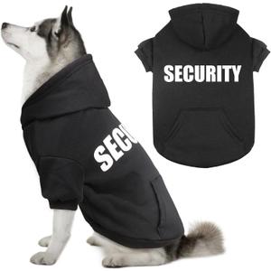 Dog Sweaters for Large Dogs Security Dog Hoodie Pet Sweater Soft Brushed Fleece Pet Clothes Hoodie Sweatshirt with Pocket(XXL)