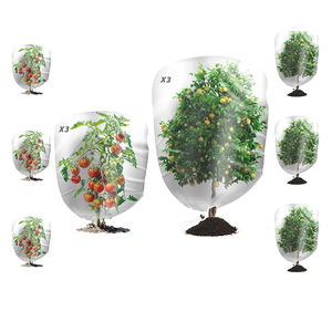 6Pcs Garden Netting Bags with Drawstring Plant Mesh Cover, 2 Size Netting Cover Garden Plant Barrier Netting Protection Bags for Tomato Vegetables Flower Tree Fruit, 3.9 x 5.9ft+3.1x 3.61ft 2 Packs