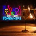 Its 5 O'clock Somewhere Neon Sign Bar Signs for Home Bar Decor Beer Bar Pub Recreation Game Room led Wall Party Birthday Decoration man cave gift for men.Smart plug timer compatible USB-Powered（15.3“*12.4”）