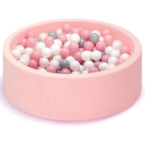 Foam Ball Pit with Soft Memory Sponge, 35.5 Inches Diameter for Babies, Toddlers, Kids, Easy to Set and Clean, Balls are Not Include (Pink)