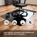 Elasticity Black Clear Chair Mat 46" x 46" - Transparent Protective Floor Mat for Hardwood & Tile Floors, Home & Office Rectangle Hard Floor Protection Mat