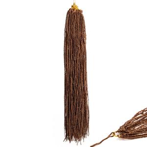 Pack of 8 Pre-Looped Micro Locs Super Lightweight Mini Fuax Locs Crochet Hair Sisterlocks Synthetic braids Dreadlock Extensions (30#, 18 Inch)