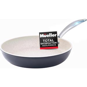 Mueller 12-Inch Fry Pan, Heavy Duty Non-Stick German Stone Coating Cookware, Aluminum Body, Even Heat Distribution, No PFOA or APEO, EverCool Stainless Steel Handle, Grey (Gray)