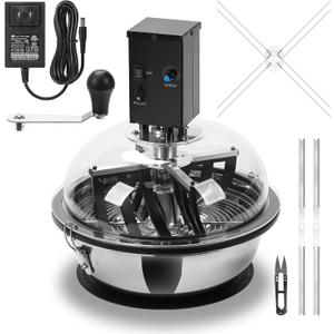 13 in Electric & Manual 2-in-1 Bud Leaf Bowl Trimmer, 20 kgf·cm Motor Torque, Adjustable Speed up to 130 RPM, Stainless Steel Blades, Perfect for Wet & Dry Herbs and Flowers