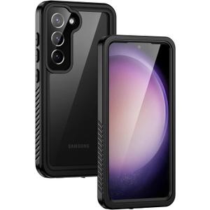 Lanhiem for Samsung Galaxy S23+ Plus Case, IP68 Waterproof Dustproof Case with Built-in Screen Protector, Rugged Full Body Shockproof Protective Cover for Galaxy S23 Plus 6.6 Inch, Black/Clear