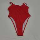 Women's Sexy One Piece Bathing Suit Swimsuit High Cut Cheeky Coverage, Medium Cut Full Coverage (Small, Red (High Cut))