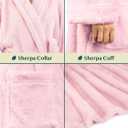 PAVILIA Premium Womens Plush Soft Robe Fluffy, Warm, Fleece Sherpa Shaggy Bathrobe (Pink)