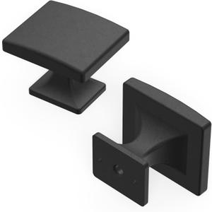 Hickory Hardware 10 Pack Solid Core Kitchen Cabinet Knobs, Luxury Cabinet and Dresser Knobs, Handle Pulls for Doors & Drawers, 1-7/16 Inch, Black Iron, Forge Collection