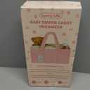 luxury little Soft Baby Diaper Caddy Organizer, Nursery Storage Basket with Removable Divider, Portable Baby Diapers Basket, Gifts for New Parent, Baby Shower (Light Pink)