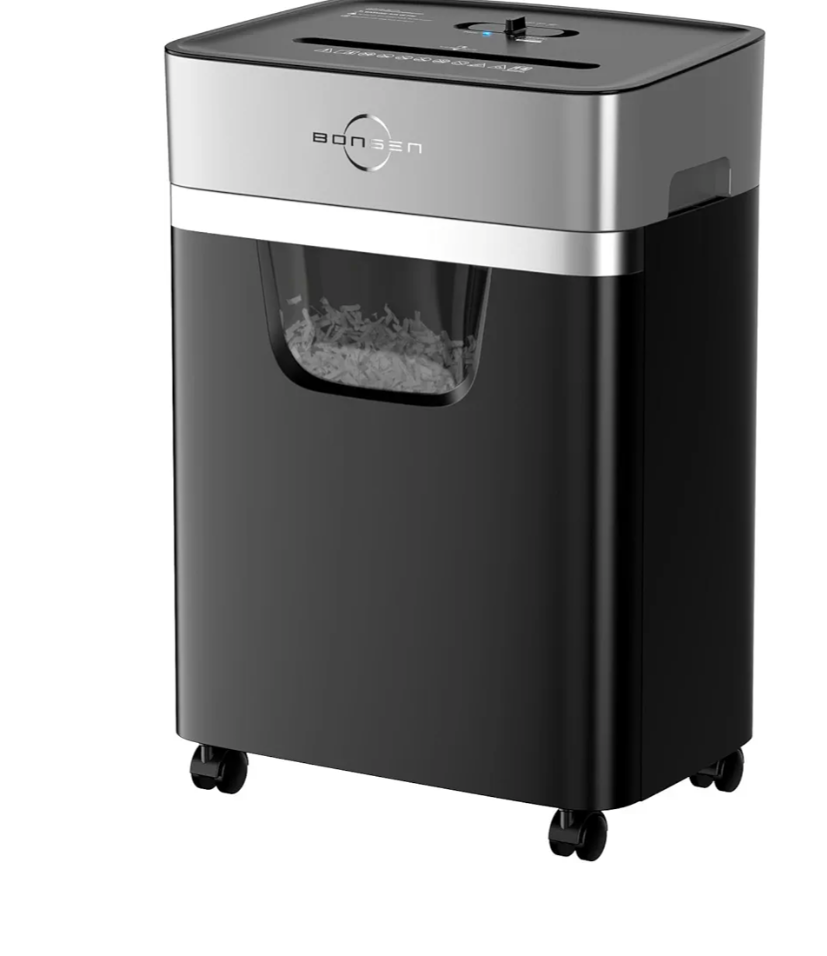 bonsaii 40-Minute Paper Shredder, 14-Sheet Cross-Cut Shredder for Office Heavy Duty, Shreds CDs/Credit Card/Staple/Clip with 4 Casters(Upgrade)