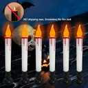 Flameless Window Candles 6 Pack - White Halloween LED Candles with Dusk to Dawn Sensor, Battery Operated Flickering Lights for Window Table Vampire Party Decor (Blood Dripping Design)