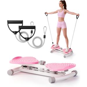 Waist Twister Machine Exercise, Ab Twist Board for Body Toning, Fat Burning, Supports 300 lbs, Noiseless, Anti-Slip, Compact Portable for Home, Gym, Apartment, Office