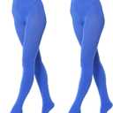 EVERSWE 2 Pairs Pack Women's Opaque Tights (Blue, M)