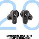 Skullcandy Dime 3 Wireless Earbuds, Bluetooth Headphones, Noise Isolating Fit, Up to 20 Hours Battery, Microphone for iPhone Android, Easy Carry with Integrated Lanyard - True Black