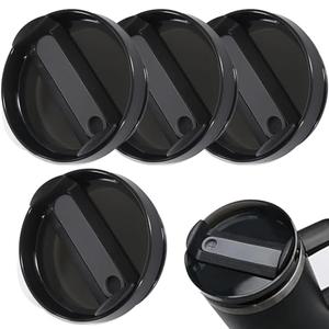 4 Pack Tumbler Lid Replacement for 40 oz Stanley Cup, Spill Proof Clear Replacement Lids Fit for Stanley Travel Tumbler, Reusable Accessories Cover Black