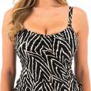 Fantasie Womens Silhouette Island Underwire Adjustable Side Tankini (34G, Monochrome)