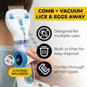 A1 Rechargeable Chemical-Free Lice Removal Electric Comb, Pack of Refill Filters, Natural Head Lice Solution for Children & Adults, Electric Lice Vacuum Comb, for All Hair Types, Gentle Lice Care