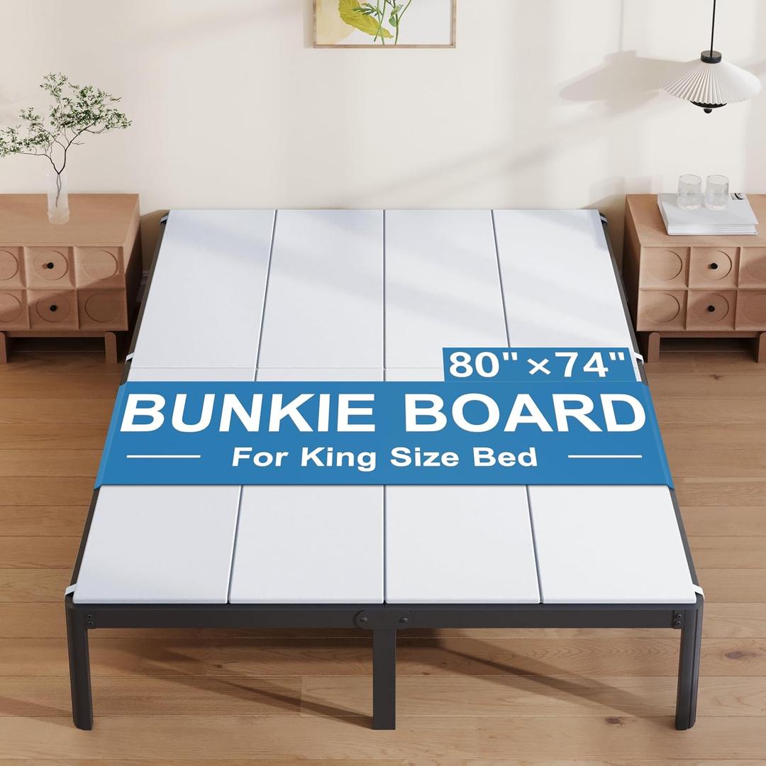 Yicensen Bunkie Board King, High Density King Size Bunkie Board, White, Size: King, This 7mm king size bunkie board white is made of premium high-density panels, delivering robust support