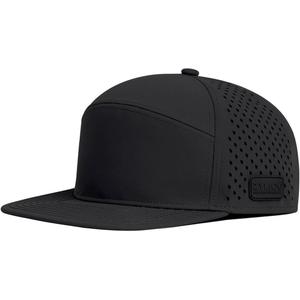 XXL Oversize Snapback Trucker Hat for Big Heads,Laser Perforated FlatBill Cap,Large Mild Profile Golf Hat Flat Brim (Black)