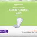 Amazon Basics Incontinence Pads for Women, Postpartum Pads, Bladder Control, Overnight Absorbency, Fresh Protection, Unscented, 30 Count