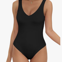 Women’s Sexy Deep V Neck Sleeveless Bodysuits Double Lined Backless Basic Tank Thong Body Suits for Going Out Size S