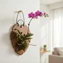 Staghorn Fern Mounting kit | Wall Hanging Board Vertical Plant Holder for Orchids Climbing Plants(Leaf) (Brown)