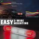 LED Emergency Strobe Light 24-LED Red White Red Flashing Warning Beacon Hazard Construction Caution Light Bar for Off Road Firefighter Vehicles Trucks SUV ATV 4-Pack