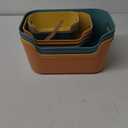 OWill 12-Pack Mixed Plastic Storage Bins and Baskets for Efficient Home Classroom Organization - Small Containers in Multiple Colors for Kitchen, Cupboard Box, Bathroom Organizer on Shelves and Tubs