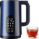 Electric Kettle with Temperature Control, 1.7L Stainless Steel Hot Water Kettle, 5 Presets for Tea & Coffee, 2H Keep Warm, Fast Boil, Auto Shut-Off & Boil-Dry Protection, Cordless Tea Kettle,Blue