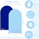 Babenest 7.2FT Arch Backdrop Cover (One Piece Double Color), Royal Blue and Baby Blue Spandex Fitted Backdrop for Photography, Round Top Chiara for Party Ceremony Birthday Baby Shower Decoration